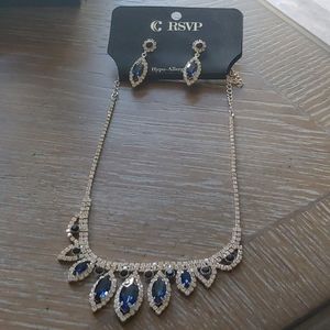 RSVP Glam Girl Blue Necklace/Earring Set
